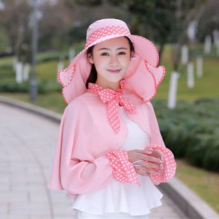 Nón chống nắng chấm bi - Tặng áo khoác thời trang