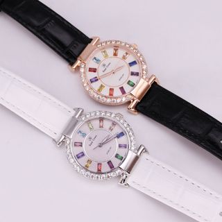 Đồng hồ nữ thời trang Royal Crown 4604 mặt đá 7 màu