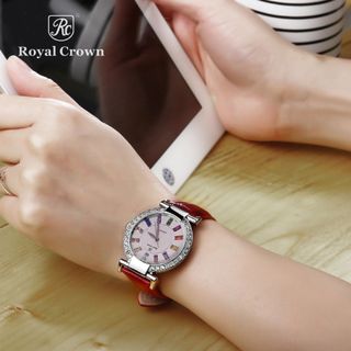 Đồng hồ nữ thời trang Royal Crown 4604 mặt đá 7 màu