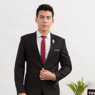 Vest nam Hàn Quốc màu đen 1 nút