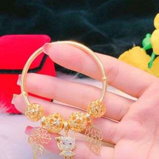 Vòng Tay Kiểu Đính Đá Châu Vàng - MS 002