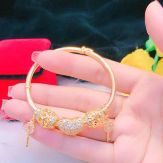 Vòng Tay Kiểu Đính Đá Châu Vàng - MS 002