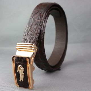 Dây Thắt Lưng Da Cá Sấu Nguyên Con Màu Nâu CB01-02G Giá Sỉ Tại Xưởng