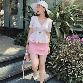 SET ÁO PEPLUM THÊU HOA PHỐI VÁY ÔM giá sỉ