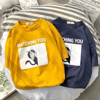 ÁO THUN NỮ TAY LỠ HÌNH MÈO CUTE ĐẸP