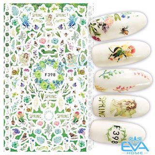 Miếng Dán Móng Tay 3D Nail Sticker Tráng Trí Hoạ Tiết Bông Hoa F398 giá sỉ