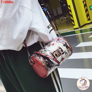 Túi đeo chéo trống họa tiết nữ