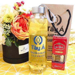 Nhuỵ Hoa Nghệ Tây Bahraman Saffron tặng bình thuỷ tinh