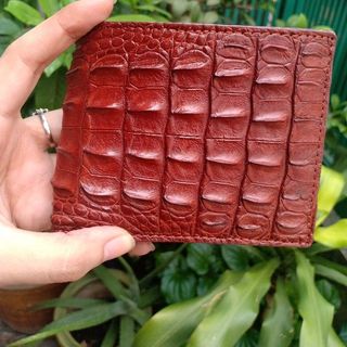 Ví bóp nam da cá sấu gai lưng 1 mặt