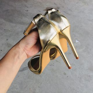 Sandal 11p quai mảnh - Da bóng - màu Nhũ Đồng