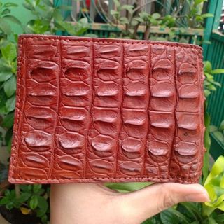 Ví bóp nam da cá sấu gai lưng 1 mặt