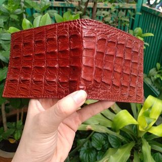 Ví bóp nam da cá sấu gai lưng 1 mặt