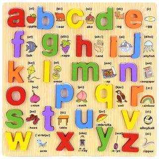 Đồ Chơi Bảng Học Chữ Cái Tiếng Anh In Thường Song Ngữ Bằng Gỗ