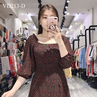 ĐẦM HOA NHÍ CỔ BO THUN TAY