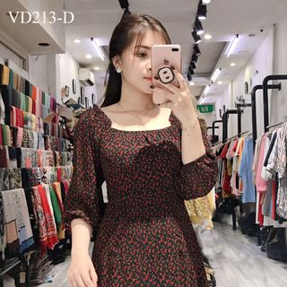 ĐẦM HOA NHÍ CỔ BO THUN TAY