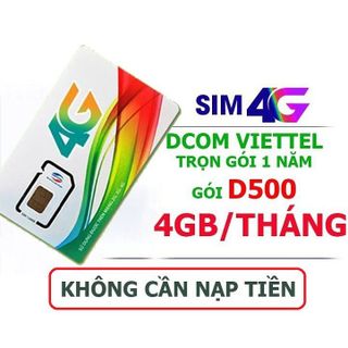 SIM VIETTEL D500 - Sim 4g Viettel Vào Mạng Không Giới Hạn Cả Năm Không Cần Nạp Tiền Giá Rẻ Nhất Việt Nam - D500VT