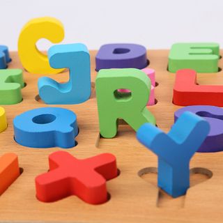 Đồ Chơi Bảng Ghép Chữ Cái In Hoa Tiếng Anh Song Ngữ Bằng Gỗ