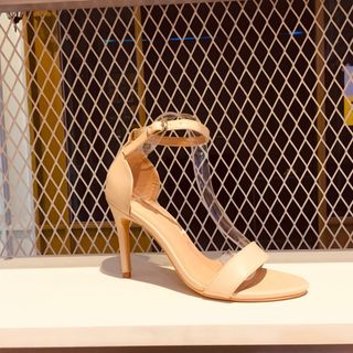 Sandal 7 phân - Da lì - Màu Kem sữa