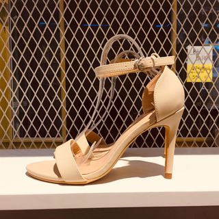 Sandal 7 phân - Da lì - Màu Kem sữa