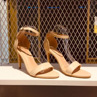 Sandal 7 phân - Da lì - Màu Kem sữa