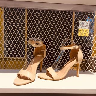 Sandal 7 phân - Da lì - Màu Kem sữa