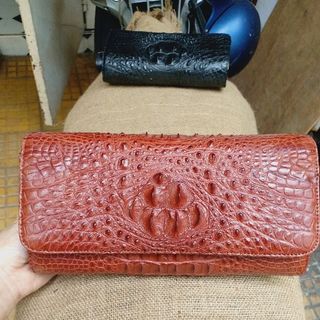 Túi nữ da cá sấu gấp 3 bản lớn