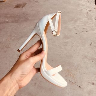 Sandal 11p quai mảnh - Da bóng - Màu Trắng