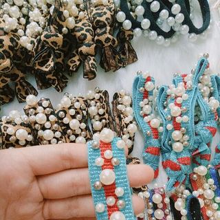 Cột tóc thổ cẩm da beo