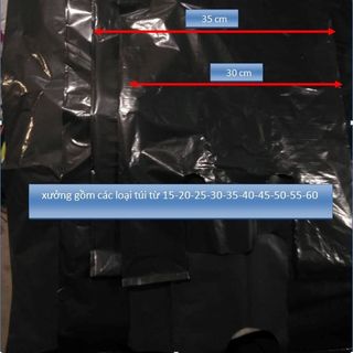 Xưởng túi nilong đen loại dày từ size 15 đến size 60