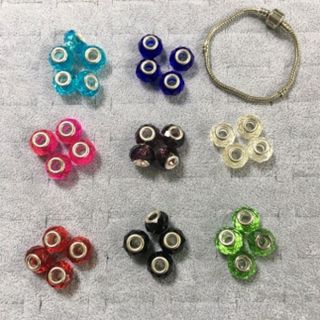 Hạt Charm xi bạc pha lê