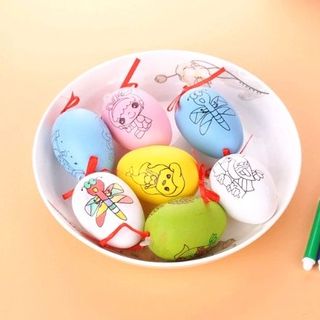 bộ trứng tô màu gồm 1 trứng và 4 bút
