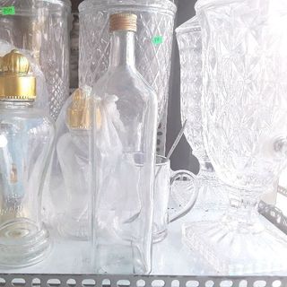 Chai thủy tinh vuông 1L nắp thiếc