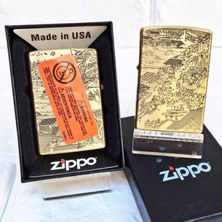 BẬT LỬA ZIPPO MỸ - ĐỒNG KHẮC 5 MẶT BỨC TRANH THỦY MẶC - CÓ TEM ĐỎ - XÀI XĂNG giá sỉ