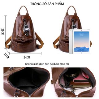 Balo Thời Trang Da Mềm Khóa Chéo Phong Cách Hàn Quốc D8073
