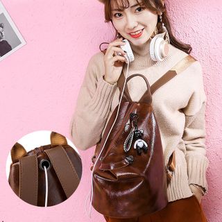 Balo Thời Trang Da Mềm Khóa Chéo Phong Cách Hàn Quốc D8073