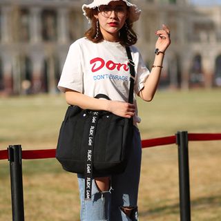 Túi Vải Canvas Phối Chữ Trẻ Trung Năng Động Giá Tốt D024