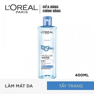 Nước Tẩy Trang Dưỡng Ẩm 3 Trong 1 L’oreal Paris Micella Water 400ml Dành cho da dầu