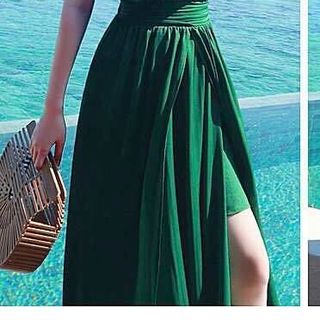 Đầm Maxi Xanh Đan Dây