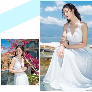 Đầm Maxi Cổ V Hở Lưng T