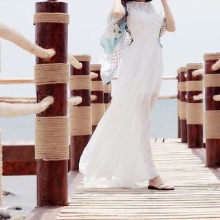 Đầm Maxi Phối Lông Vũ