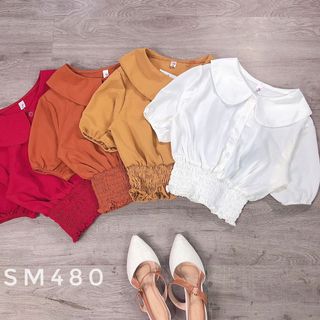 ÁO SƠ MI KIỂU CỔ SEN BO EO