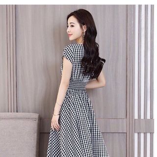 Đầm Maxi Caro Cánh Rơi