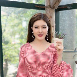 Đầm Maxi Caro Đỏ