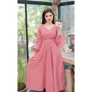 Đầm Maxi Caro Đỏ