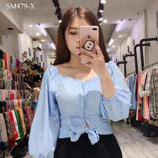 ÁO SƠ MI CARO NHÍ TAY DÀI THẮT NƠ