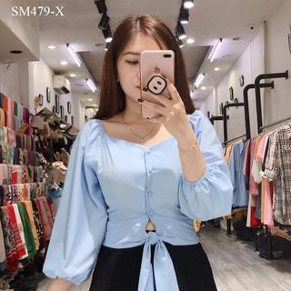 ÁO SƠ MI CARO NHÍ TAY DÀI THẮT NƠ