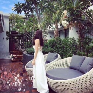 Đầm Maxi Cổ V Đan Dây A