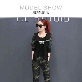 Set bộ đồ thể thao nữ lính Strict gồm áo khoác áo thun quần dài