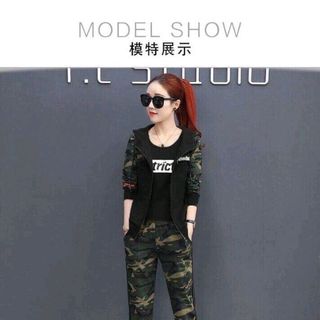 Set bộ đồ thể thao nữ lính Strict gồm áo khoác áo thun quần dài