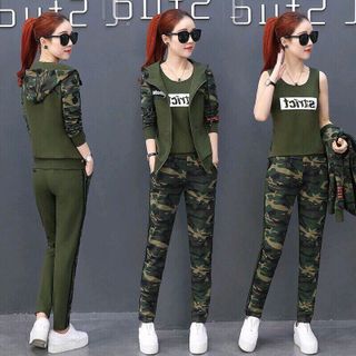 Set bộ đồ thể thao nữ lính Strict gồm áo khoác áo thun quần dài